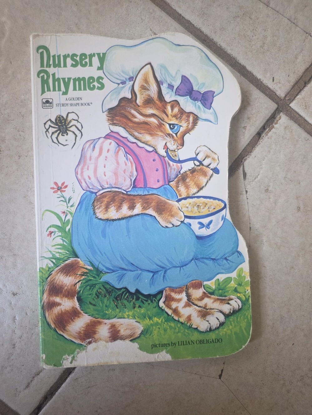 Nursery Rhymes Cat Board Book - Blue & White Cover